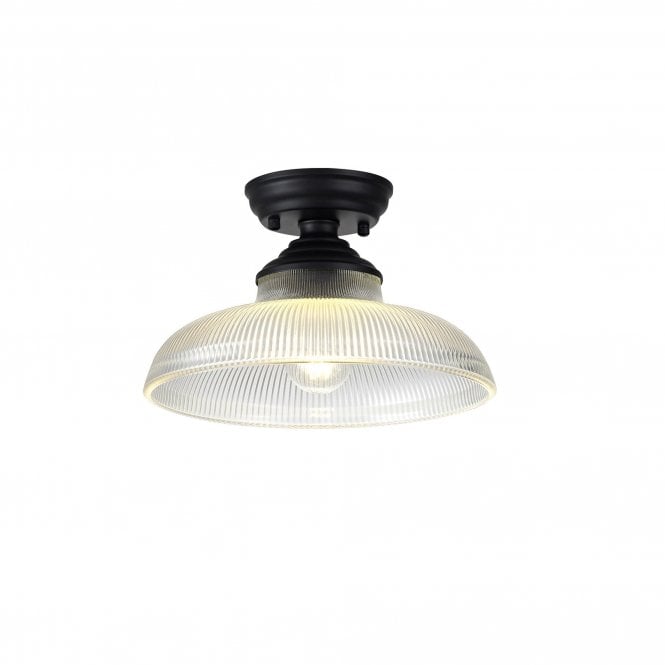  WINSLET 1 Light Flush Ceiling   Clear Glass Shade (30cm)