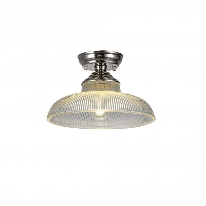  WINSLET 1 Light Flush Ceiling | Clear Glass Shade (30cm)