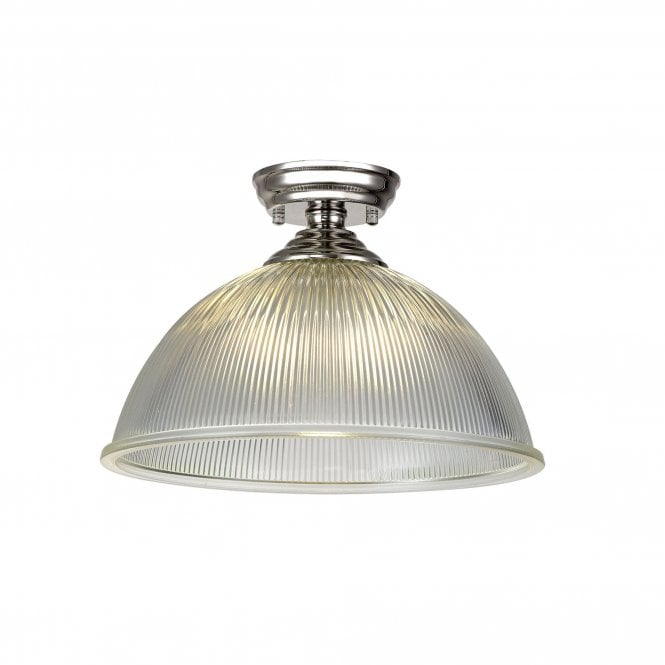  WINSLET 1 Light Flush Ceiling | Polished Nickel (38cm)