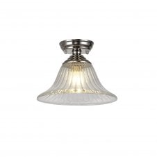Linspiration Lighting WINSLET 1 Light Flush Ceiling | Polished Nickel Shade (30cm)