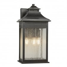 classic imperial bronze outdoor wall lantern with seeded glass