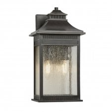 classic imperial bronze outdoor wall lantern with seeded glass