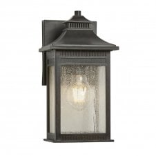 classic imperial bronze outdoor wall lantern with seeded glass