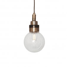 LOCK Prismatic Glass Globe Bathroom Pendant Antique Brass