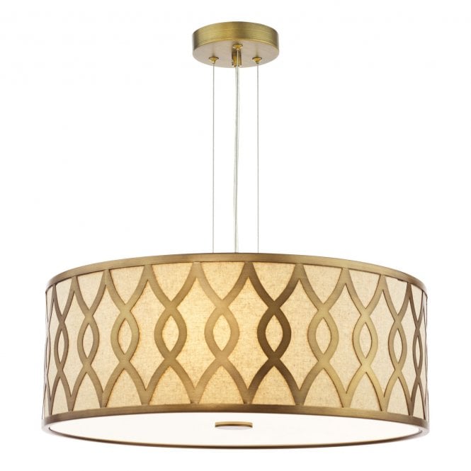 Locryn 4 Light Pendant - Brushed Bronze and Taupe Shade
