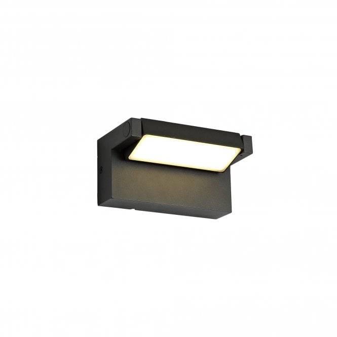 LOK outdoor adjustable LED wall light in graphite black finish with 3 year warranty