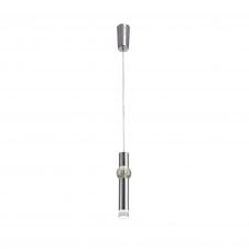 LOLA polished chrome LED ceiling pendant with crystal detail and acrylic diffuser with 3 year warranty