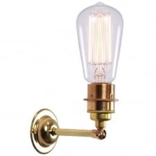 vintage polished brass single wall light