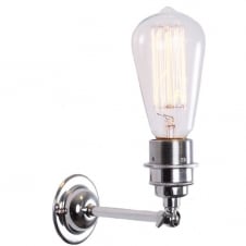 vintage single wall light in polished chrome