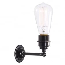 vintage powder coated black single wall light