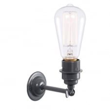 vintage design single wall light in powder coated grey