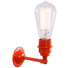 vintage single powder coated orange wall light