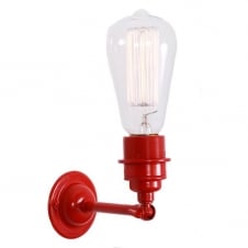 vintage powder coated red single wall light