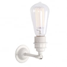 vintage single wall light in powder coated white finish