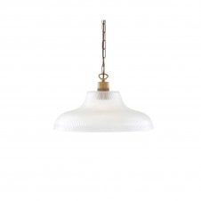 LONDON 40cm prismatic glass railway pendant with antique brass suspension