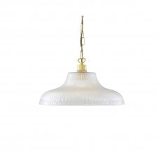 LONDON 40cm prismatic glass railway pendant with polished brass suspension