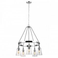 LORAS 5 Light Ceiling Pendant in Polished Chrome