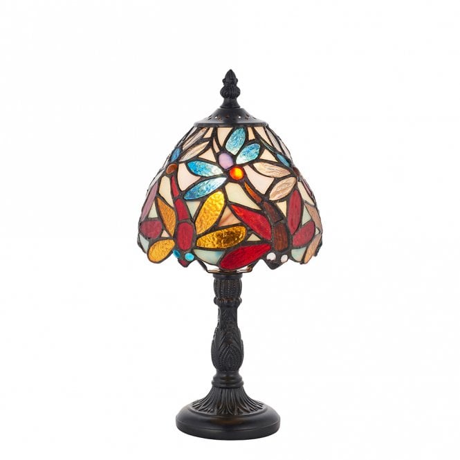 LORETTE small mini Tiffany dragonfly table lamp