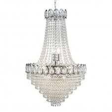 Crystal and Chrome Chandelier | The Lighting Company 