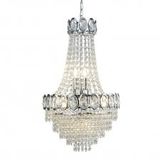 Chrome Chandelier With Crystal Beads | The Lighting Company