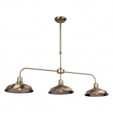 LOUNGE 3 Light Ceiling Pendant Bar in Antique Brass