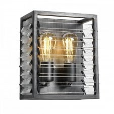 LOUVRE 2 Light Wall Light In Gunmetal Paint Finish