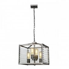 LOUVRE 4 Light Ceiling Pendant in Gunmetal Paint Finish