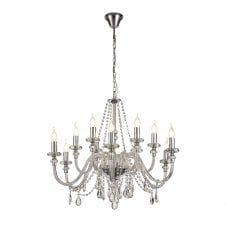 LUCENT 12 Light Chandelier Polished Chrome and real Crystal