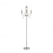 LUCENT 3 Light Floor Lamp in Polished Chrome and Crystal Glass