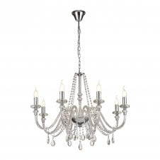 LUCENT 8 Light Modern Chandelier Polished Chrome and Crystal