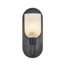 Lucian Wall Light - Urban Bronze With Alabaster Shade