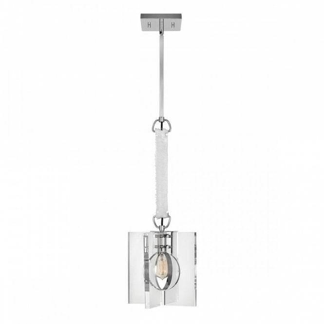 LUDLOW Single Pendant in Polished Nickel with Acrylic Diffusers