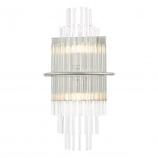 LUKAS 2 Light Wall Light in Polished Chrome with Glass Rods