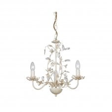 LULLABY 3 light chandelier in cream & gold