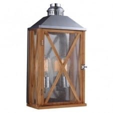 rustic wooden outdoor wall lantern - IP44