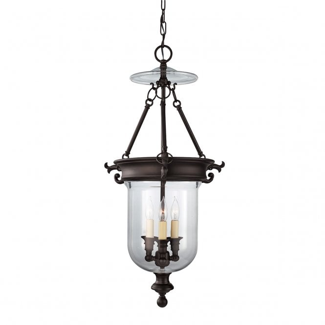 LUMINARY traditional bronze bell jar hall lantern