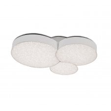 flush fit white LED ceiling light with crystalized diffuser