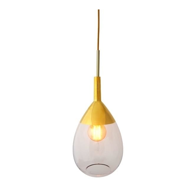 LUTE clear glass and gold pendant