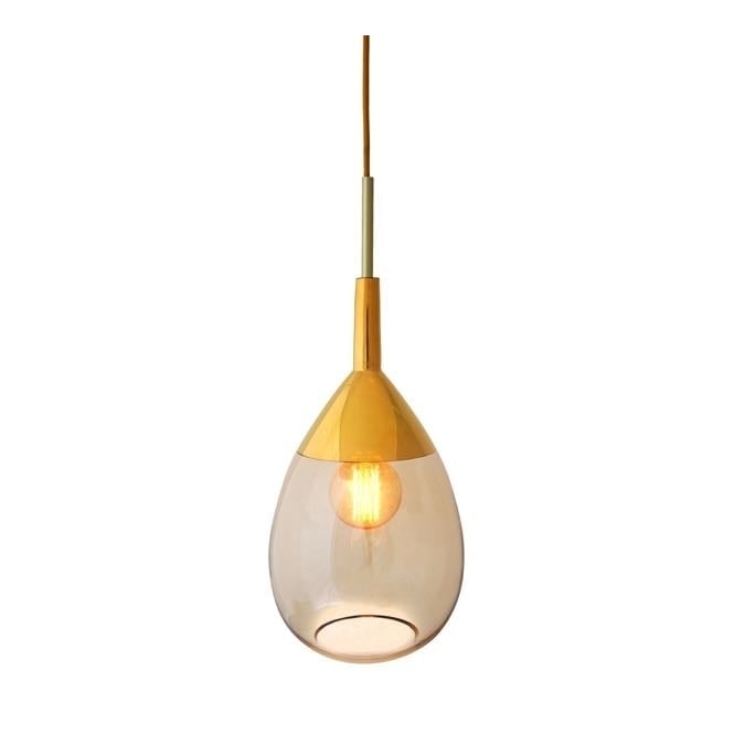 LUTE golden smoke glass and gold pendant