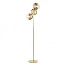 gold floor lamp with three gold ombre glass dome shades