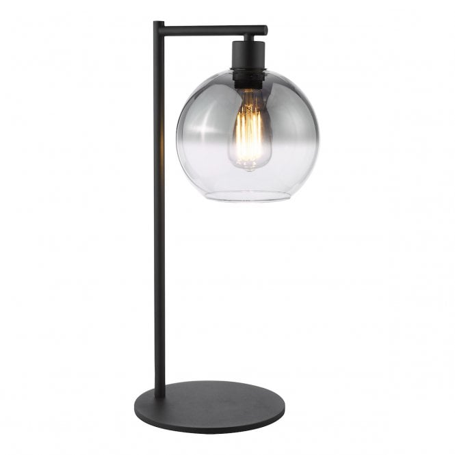 Lycia Table Lamp in Matt Black with Smoked Ombre Glass