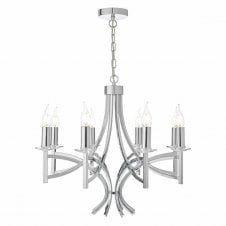 LYON 8 light chrome and crystal ceiling pendant