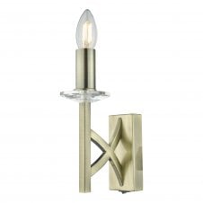 Traditional Antique brass wall light with switch