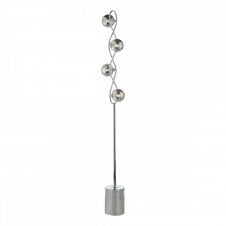 LYSANDRA 4 Light Floor Lamp in Polished Chrome with Smoked Glass