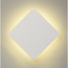 MADDI Diamond LED Wall Light in White with Frosted Diffuser