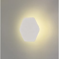 MADDI Hexagonal LED Wall Light in White | 15cm Horizontal