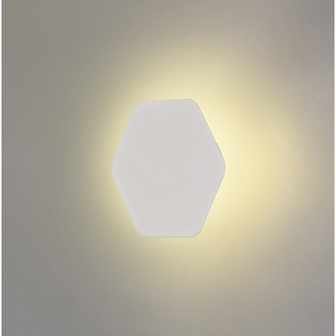 MADDI Hexagonal LED Wall Light in White | 15cm Horizontal