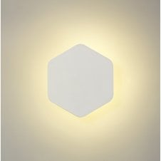 MADDI Hexagonal LED Wall Light in White | 15cm Vertical