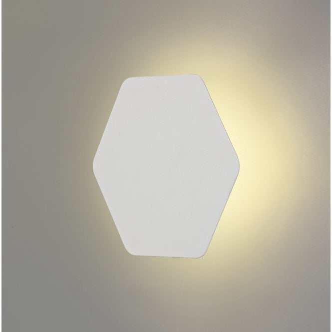 MADDI Hexagonal LED Wall Light in White | 20cm Horizontal