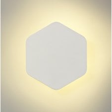 MADDI Hexagonal LED Wall Light in White | 20cm Vertical
